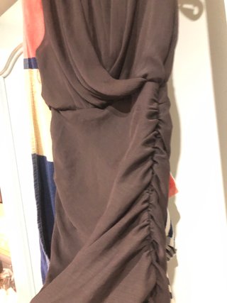 Vestido Zara marrón drapeado talla M