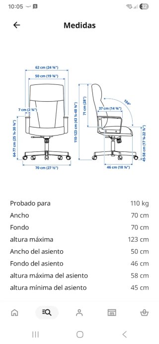 Silla de oficina Millberget Beig Ikea