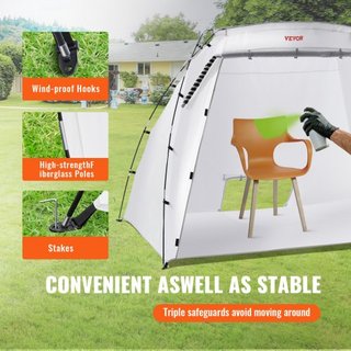 Rifugio per pittura a spruzzo, tenda portatile da 2,3 m x 1,6 m x 1,6 m con pavimento incorporato e schermatura a rete, cabina di verniciatura pieghevole per mobili, stazione di verniciatura per strumenti di bricolage