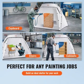 Rifugio per pittura a spruzzo, tenda portatile da 2,3 m x 1,6 m x 1,6 m con pavimento incorporato e schermatura a rete, cabina di verniciatura pieghevole per mobili, stazione di verniciatura per strumenti di bricolage