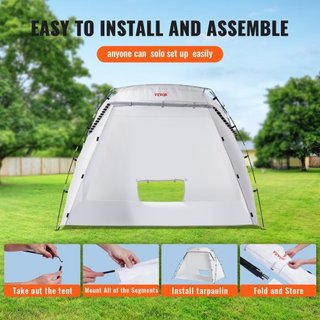Rifugio per pittura a spruzzo, tenda portatile da 2,3 m x 1,6 m x 1,6 m con pavimento incorporato e schermatura a rete, cabina di verniciatura pieghevole per mobili, stazione di verniciatura per strumenti di bricolage