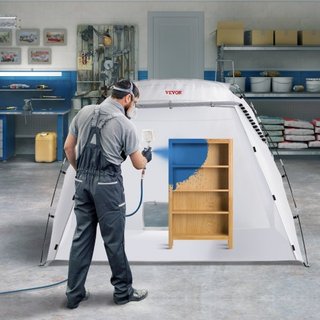 Rifugio per pittura a spruzzo, tenda portatile da 2,3 m x 1,6 m x 1,6 m con pavimento incorporato e schermatura a rete, cabina di verniciatura pieghevole per mobili, stazione di verniciatura per strumenti di bricolage