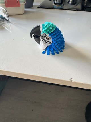 Loro 3D Azul Turquesa y Azul