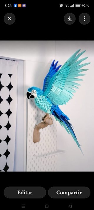 Loro 3D Azul Turquesa y Azul
