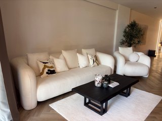 Annook White Bouclé Sofa