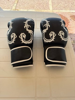 Saco de boxeo y guantes