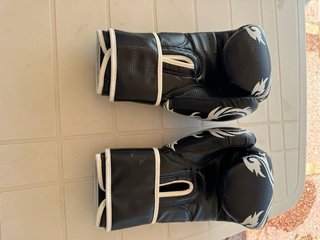 Saco de boxeo y guantes