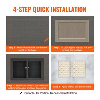 Nicho de Ducha Listo para Azulejos 40.64 x 60.96 cm, Organizador de Doble Estante, Nicho Recesado de Esquinas Cuadradas Insertado en la Pared, Protección Sellada Nicho Moderno para Almacenamiento ...