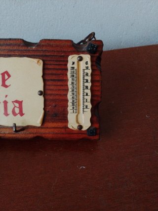 Placa decorativa Ave Maria con termómetro