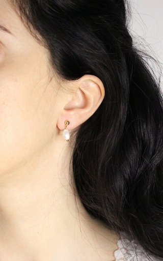Orecchini Argento Placcato Oro Perle Fiume