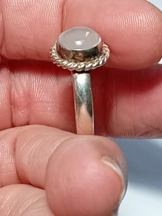 Anillo Plata Ley cuarzo rosa