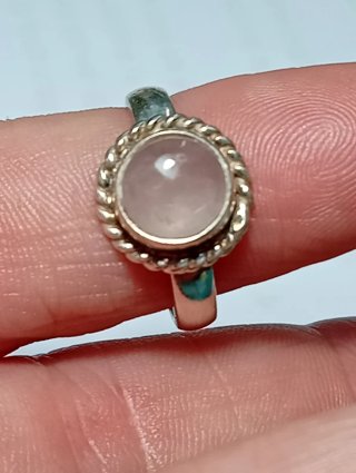 Anillo Plata Ley cuarzo rosa