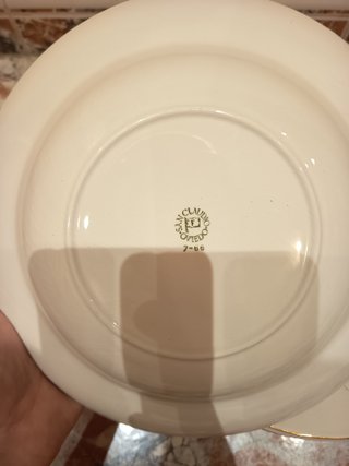 Vajilla San Claudio borde dorado (10 platos)