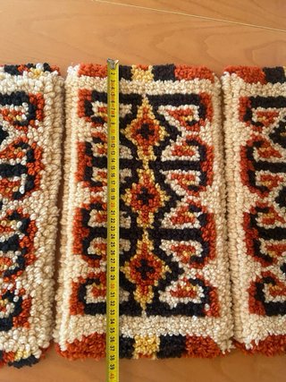 Set 3 Centrini Vintage Lana Latch Hook Anni 70