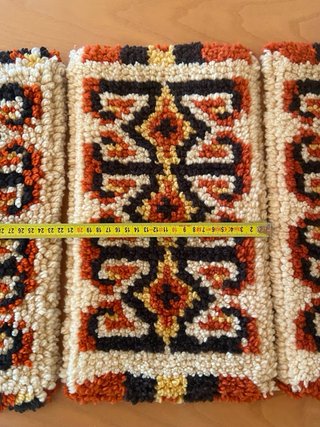Set 3 Centrini Vintage Lana Latch Hook Anni 70
