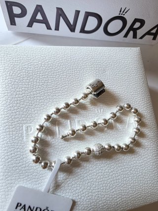 Pulsera Pandora Cuentas Plata 18cm
