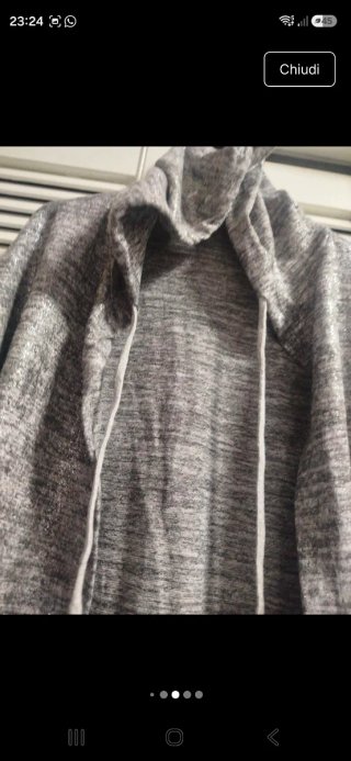 Cardigan lungo in viscosa metallizzato grigio
