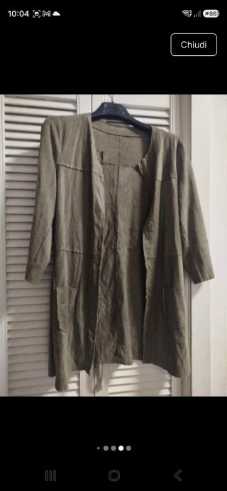 Cardigan lungo effetto scamosciato verde oliva