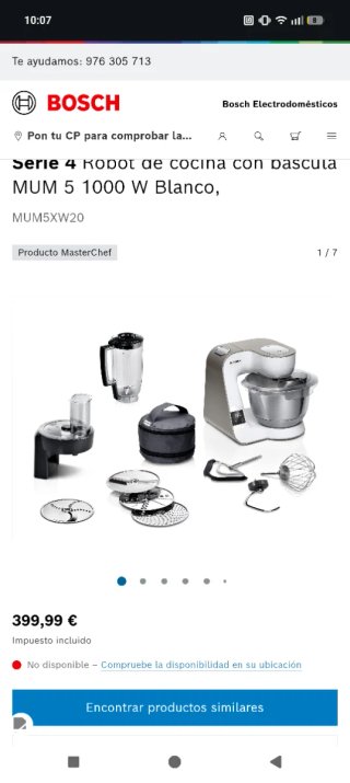 Bosch MUM5 Serie 4 con Báscula Robot de cocina