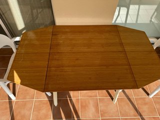 Mesa bambu extensible + 2 Sillas