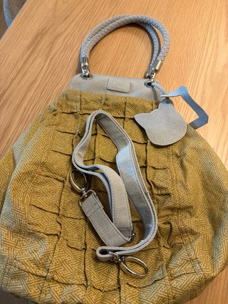 Bolso Adolfo Dominguez 3 en 1 Gris y amarillo