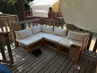 Conjunto de terraza de madera módulos individuales