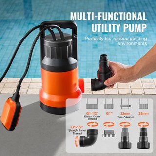 Bomba de Agua Sumergible Bomba de Sump 400W 2510 GPH/9506 LPH 26 ft/7.9 m de Altura