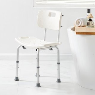 Silla de Ducha, Asiento de Ducha con Respaldo, Taburete de Ducha de Altura Ajustable, Silla de Ducha para Ducha Interior Bañera, Banco de Baño Antideslizante Silla de Baño para Ancianos Discapacit...