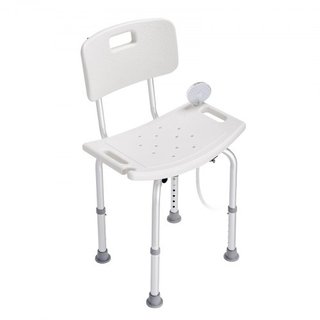 Silla de Ducha, Asiento de Ducha con Respaldo, Taburete de Ducha de Altura Ajustable, Silla de Ducha para Ducha Interior Bañera, Banco de Baño Antideslizante Silla de Baño para Ancianos Discapacit...
