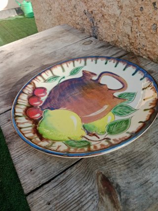 Plato decorativo cerámica frutas