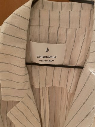 Blazer Stradivarius Rayas Blanco Talla Única