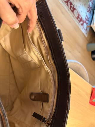 Bolso Piquadro Maletín Cuero Marrón Negro
