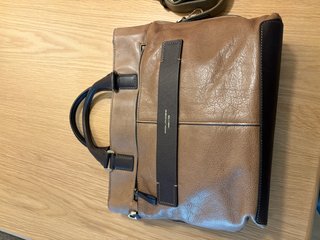 Bolso Piquadro Maletín Cuero Marrón Negro