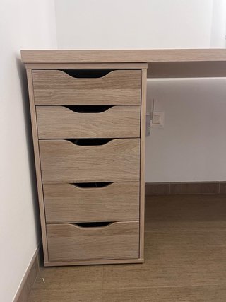Escritorio madera 200x60cm con cajonera