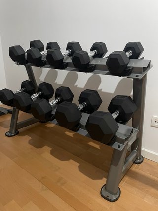 Conjunto Mancuernas Hexagonales Gimnasio