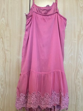 Vestido Pedro del Hierro Seda y Encaje Rosa