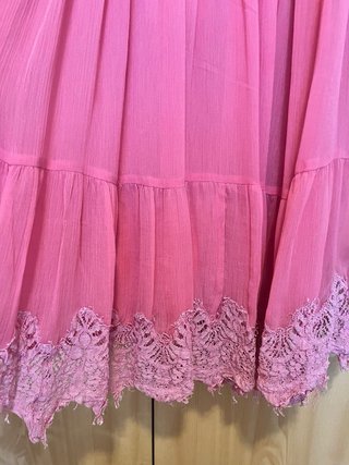 Vestido Pedro del Hierro Seda y Encaje Rosa