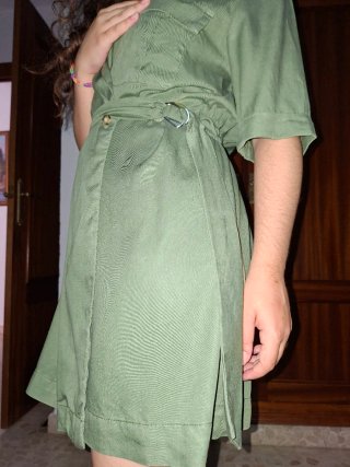 Vestido Zara verde militar