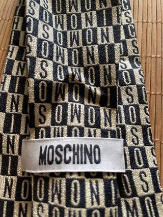 Cravatta Moschino a Quadri Bianco e Nero