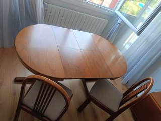 Mesa Madera Maciza Cerezo Ø96 (extensible Ø163)