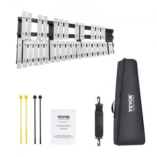 Kit de Campanas Glockenspiel de 30 Notas, Instrumento de Percusión con Maquetas, Palos de Tambor y Bolsa de Transporte, Conjunto Profesional de Instrumentos de Percusión Glockenspiel para Estudian...