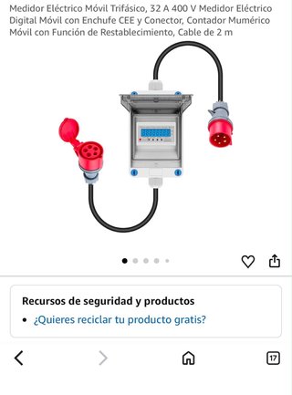 Medidor Eléctrico Móvil Trifásico 32A 400V