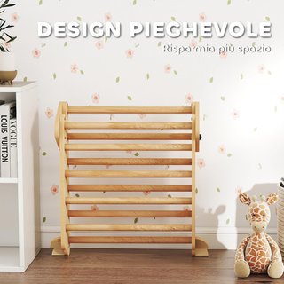 Struttura da Arrampicata per Bambini 7 in 1, Scala Triangolare Pieghevole, Arco Montessori con Scivolo in Legno, Palestra Montessori per Bambini da 1,5 a 4 Anni, Parco Giochi per Interni