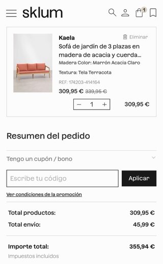 Sofá de jardín Sklum NUEVO
