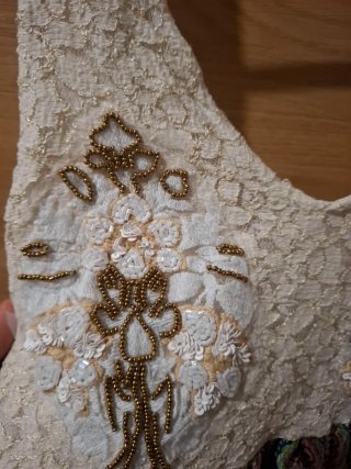 Vestido largo boho encaje bordado