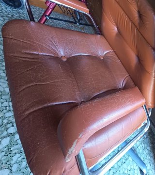 Sillón de oficina vintage cuero marrón
