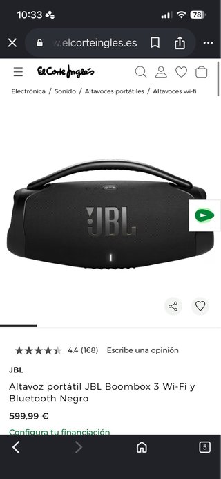 Altavoz JBL Boombox 3 Wi-Fi y Bluetooth