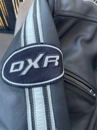 Giubbotto in pelle DXR stile retrò vintage da moto Taglia L