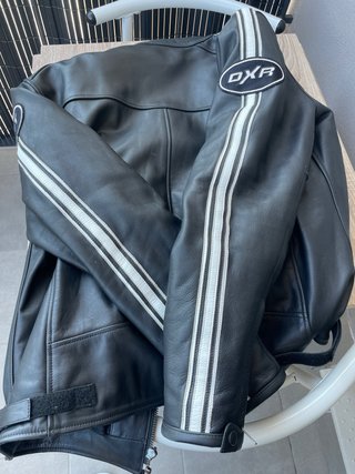 Giubbotto in pelle DXR stile retrò vintage da moto Taglia L