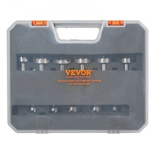 Juego de Brocas Forstner, 16 Piezas Juego de Brocas Forstner, 6.4mm a 41.3mm, Acero al Carbono, con Mango Redondo Universal, Broca Forstner para Madera y Tablero Compuesto, Brocas Forstner para Ca...